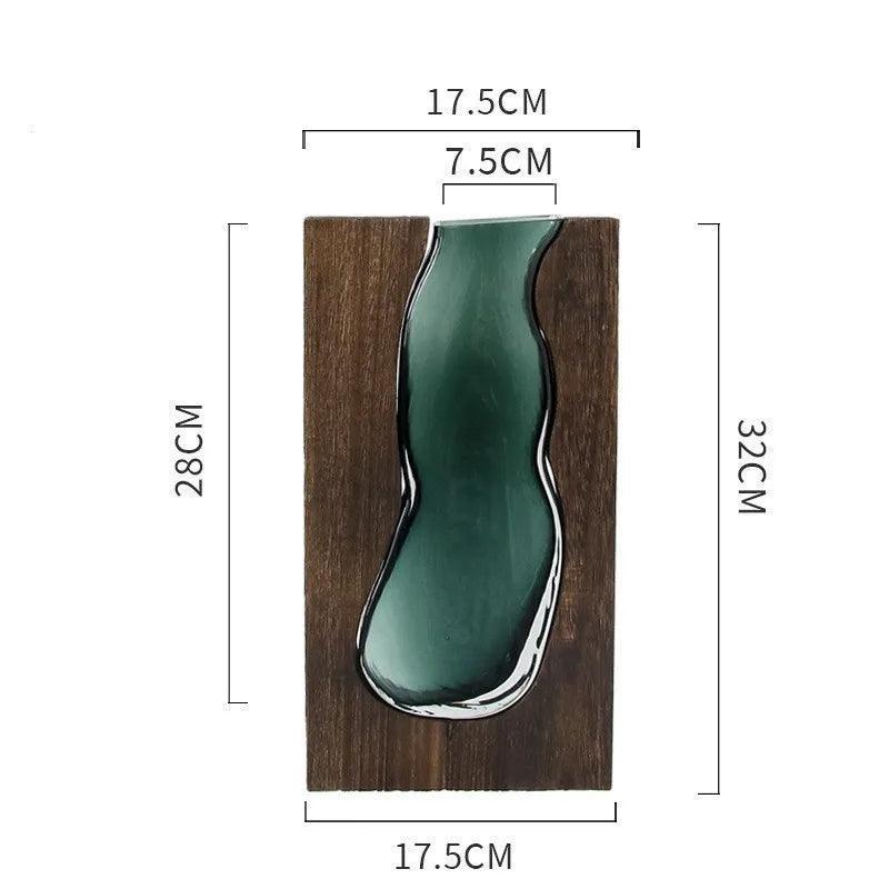 Wooden Glass Floral Vase - The deco nook