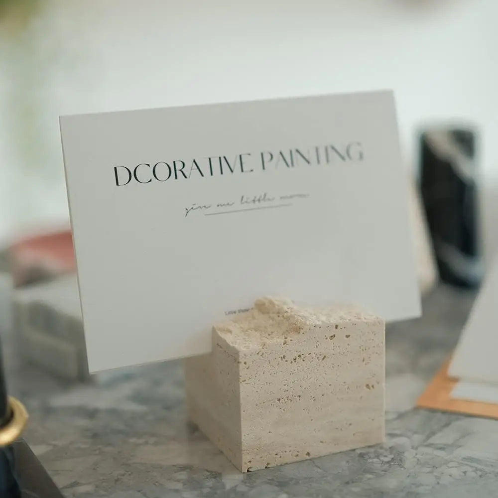 Travertine Card Holder