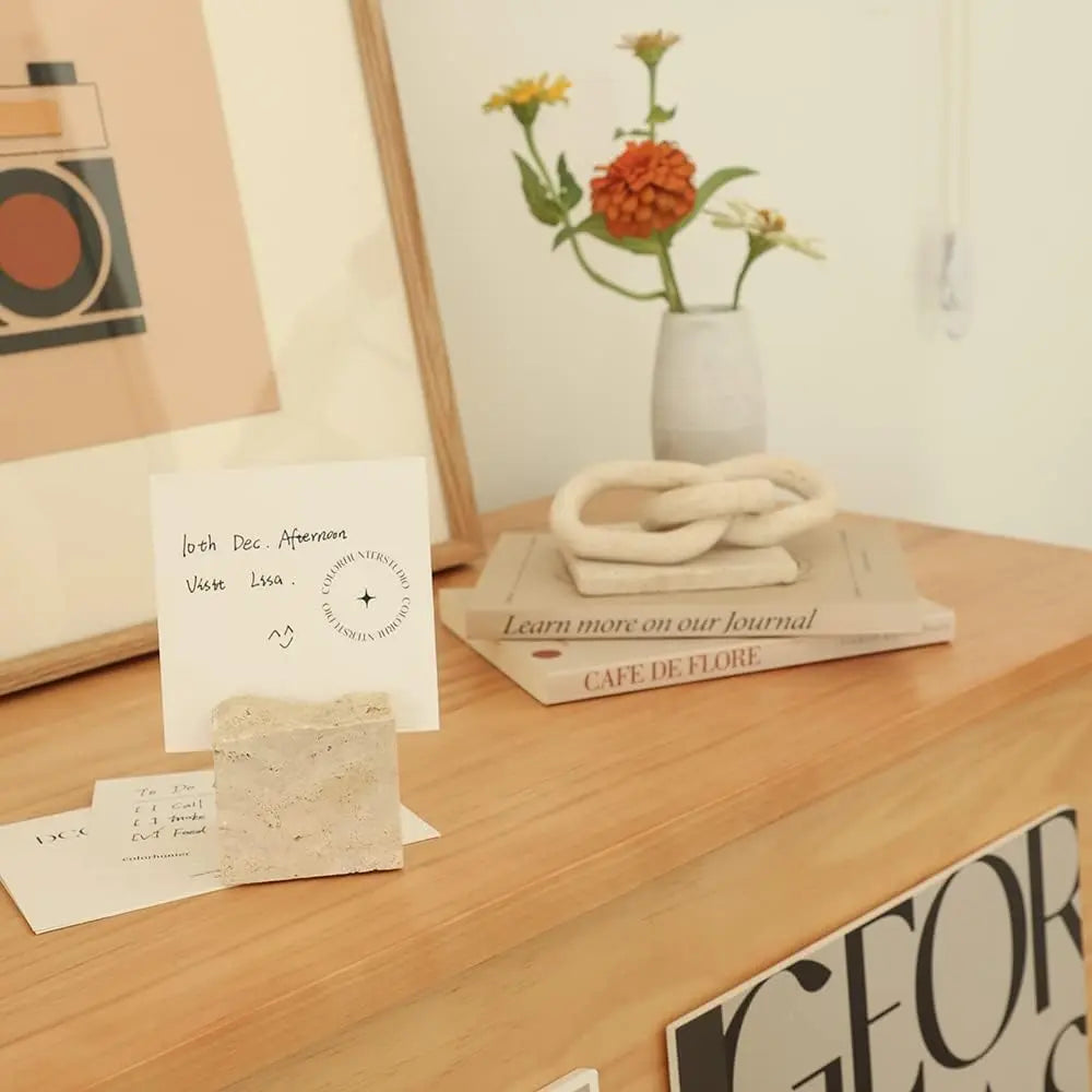 Travertine Card Holder