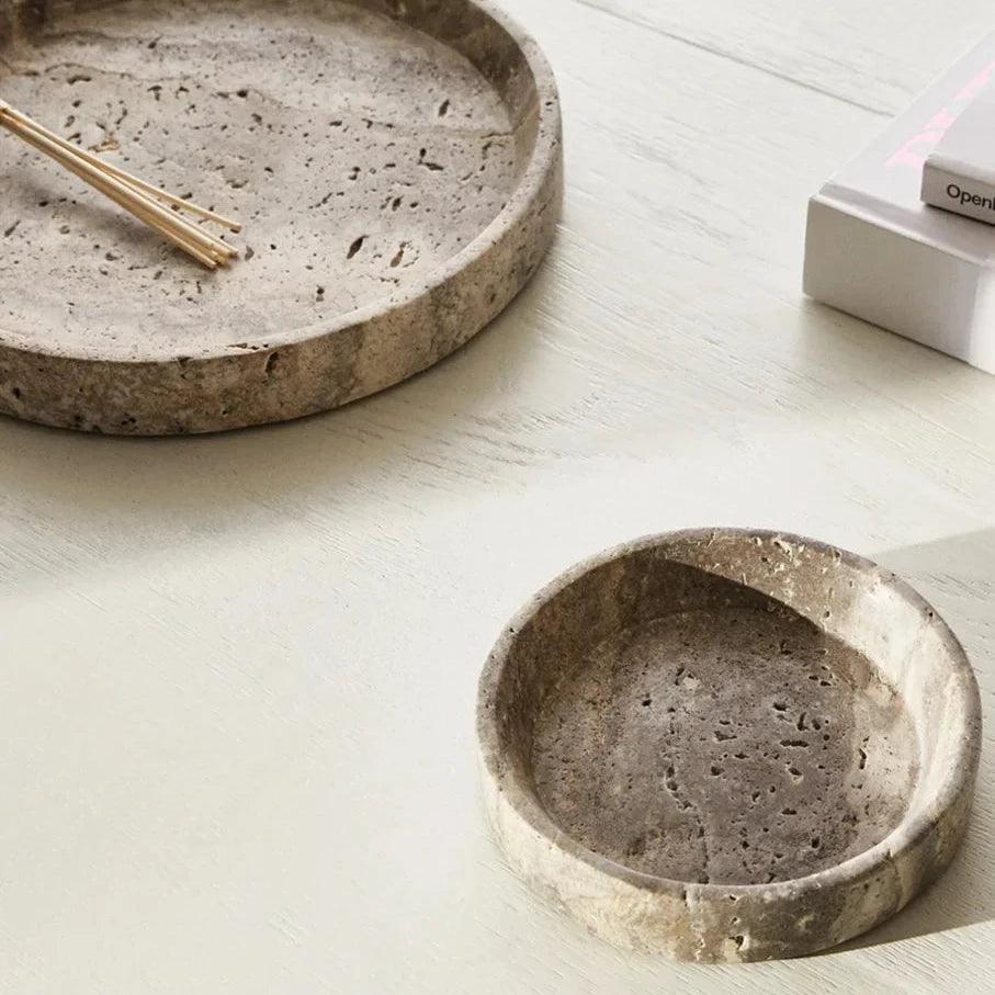 Travertine Decorative Plates - The deco nook