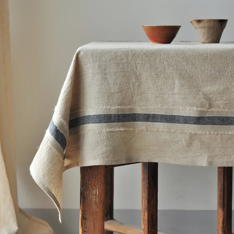 Chic Linen Patchwork Tablecloth The deco nook