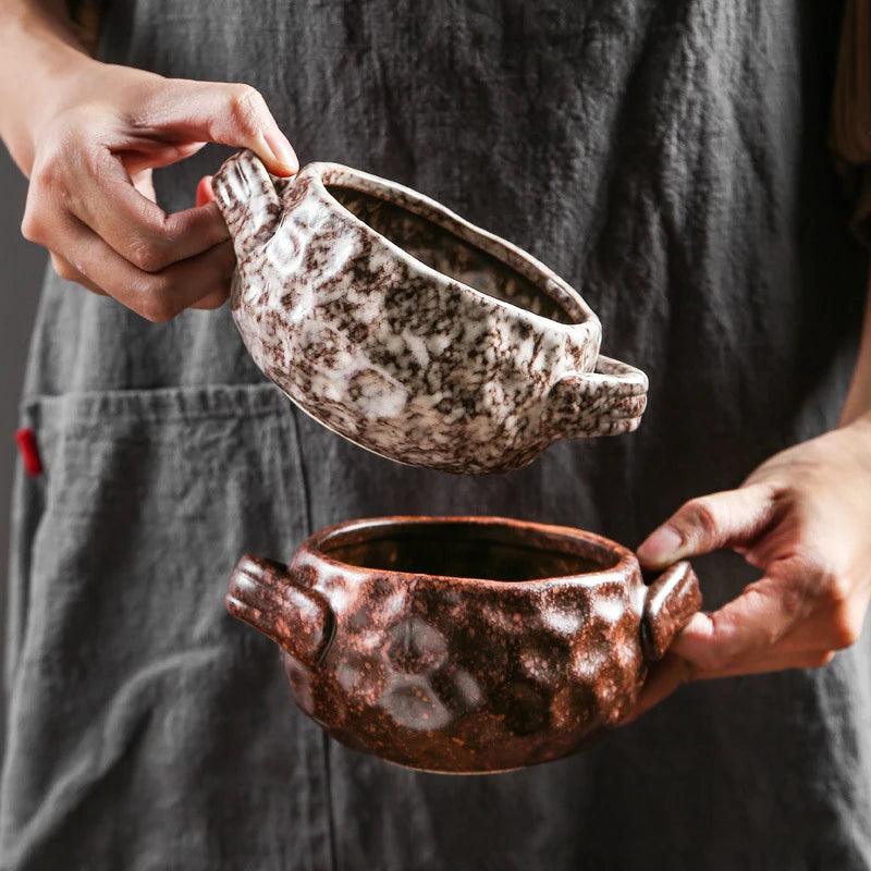 Artisanal Irregular Ceramic Serving Bowl The deco nook