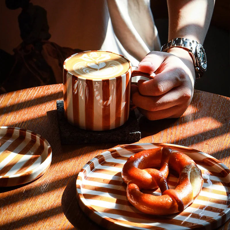 Stripe & Bloom Ceramic Mug Set The deco nook