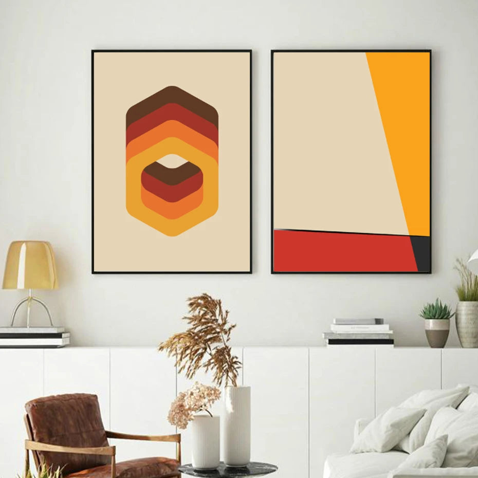 Orange Figures Prints The deco nook