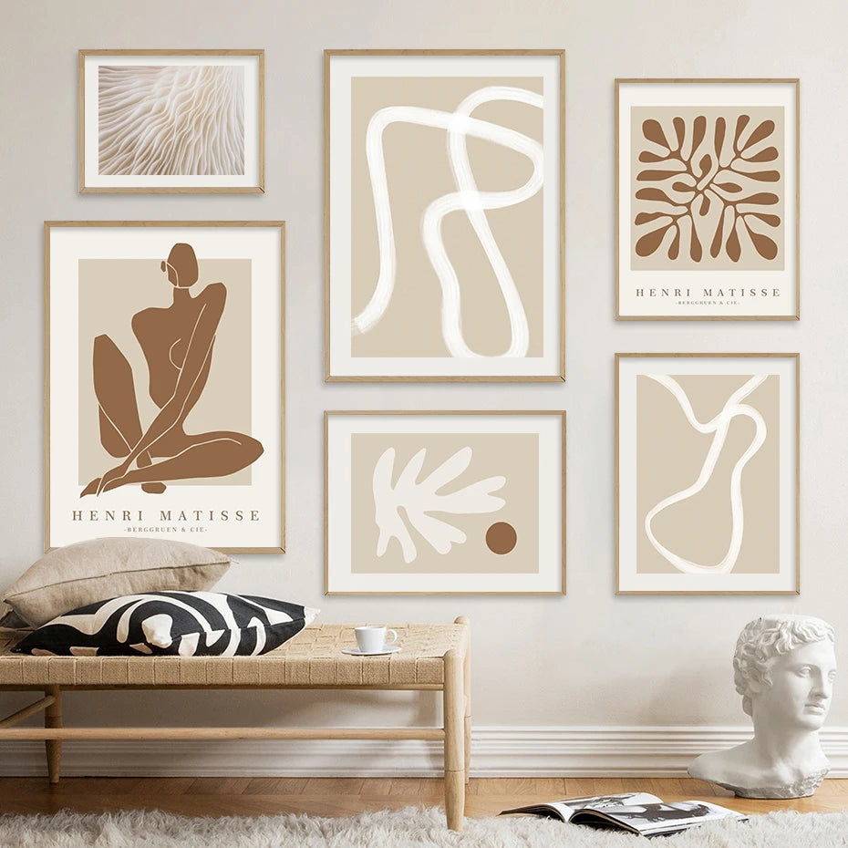 Beige Abstract Prints The deco nook