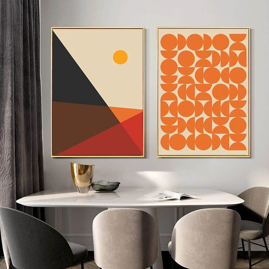 Orange Figures Prints The deco nook