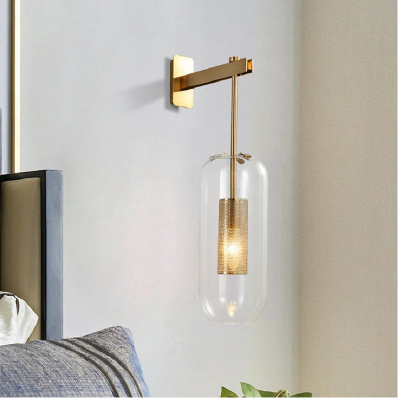 Modern Glass Wall Light Sconce Decorative Led Mirror Bedroom Bedside Living Luminaire Kitchen Porch Indoor Lighting Nordic Lamp The deco nook