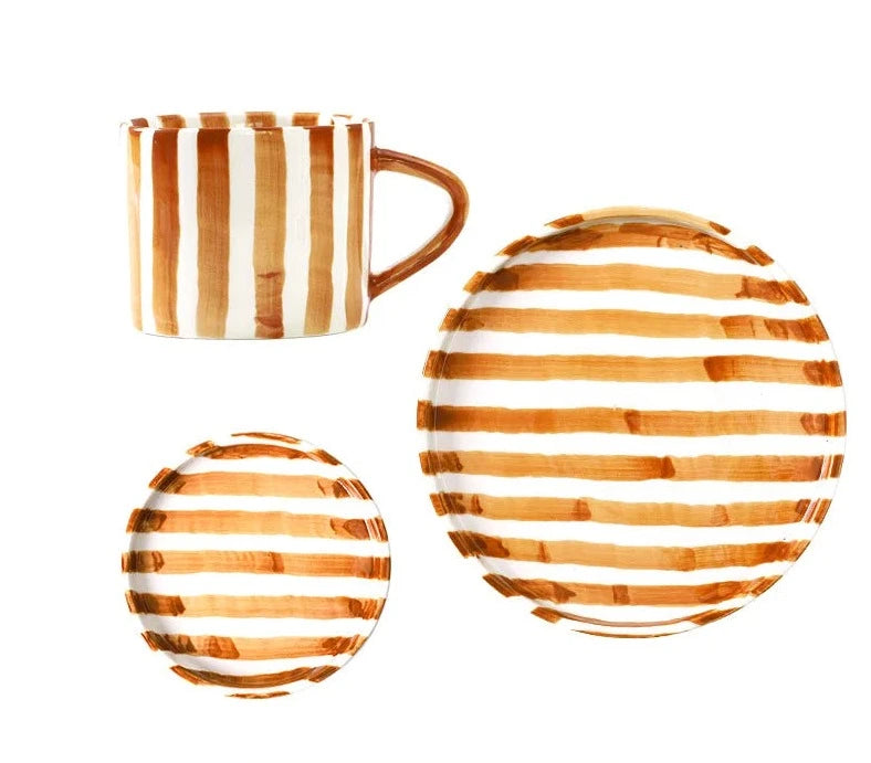 Stripe & Bloom Ceramic Mug Set The deco nook