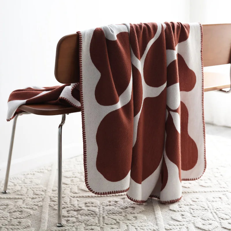 Knitted Abstract Throw Blanket The deco nook