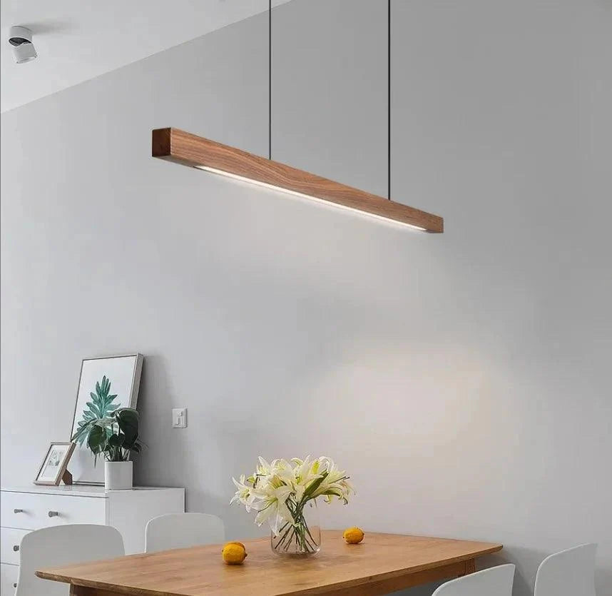 Close-up of Juan pendant lamp wood grain and finish detail