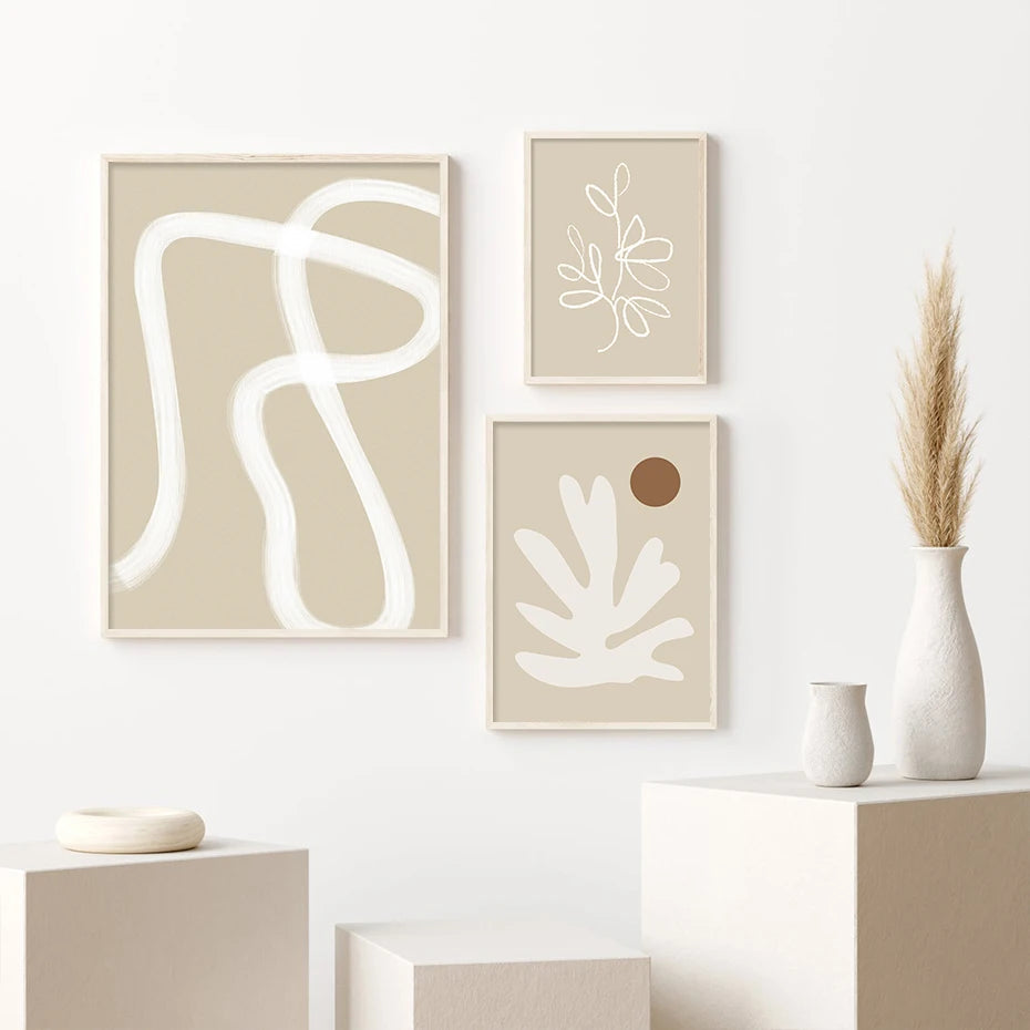 Beige Abstract Prints The deco nook