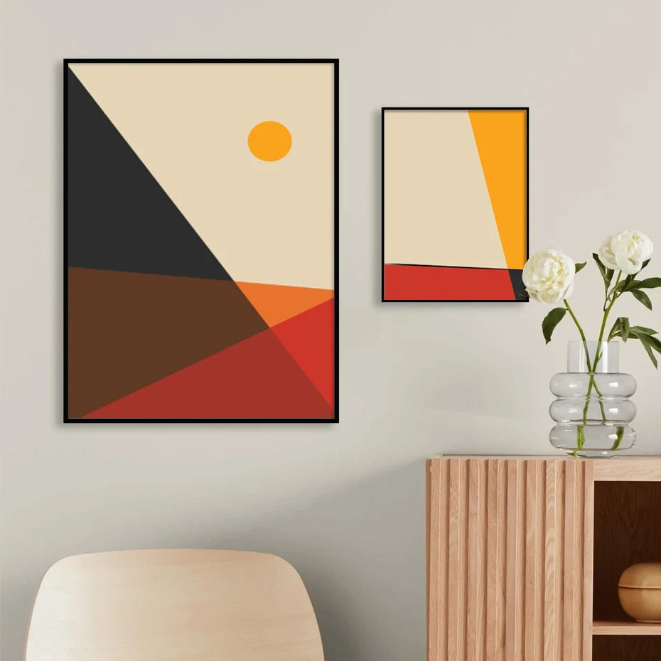 Orange Figures Prints The deco nook