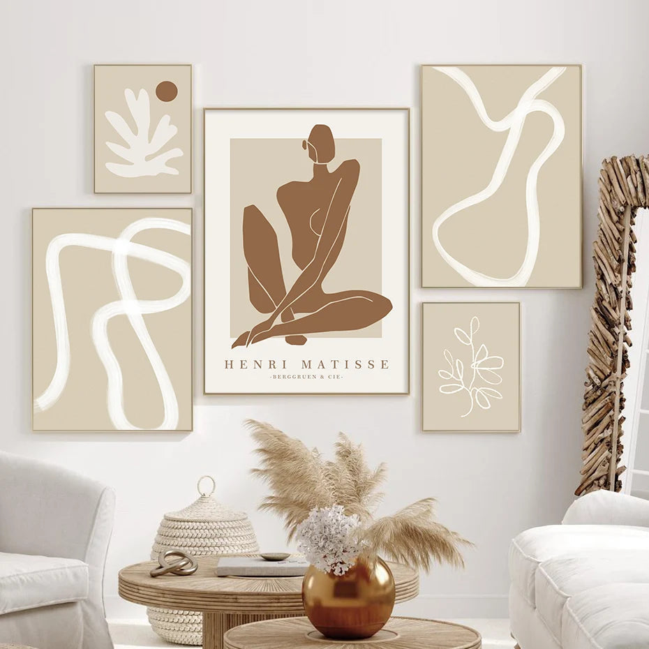 Beige Abstract Prints The deco nook