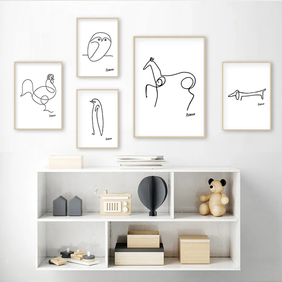 Line Animals Prints The deco nook