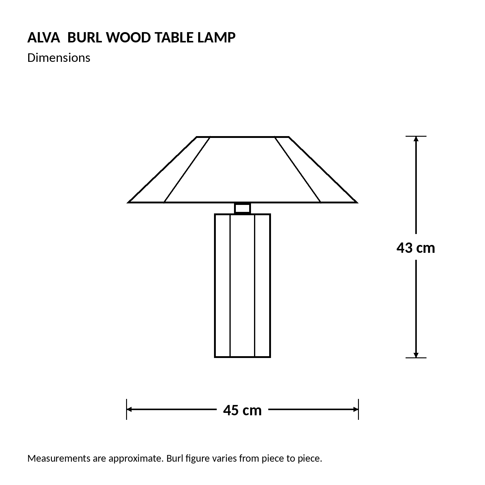 Alva Burl Wood Table Lamp