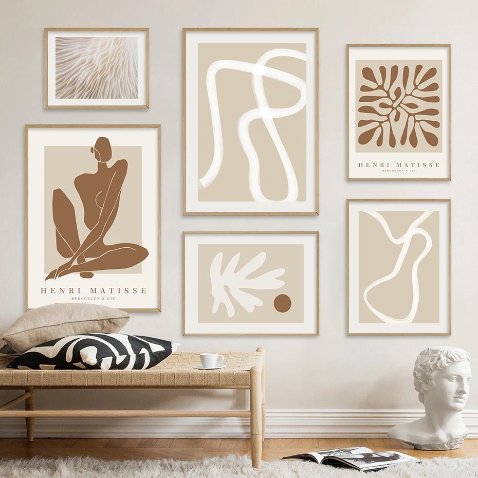 Beige Abstract Prints - The deco nook