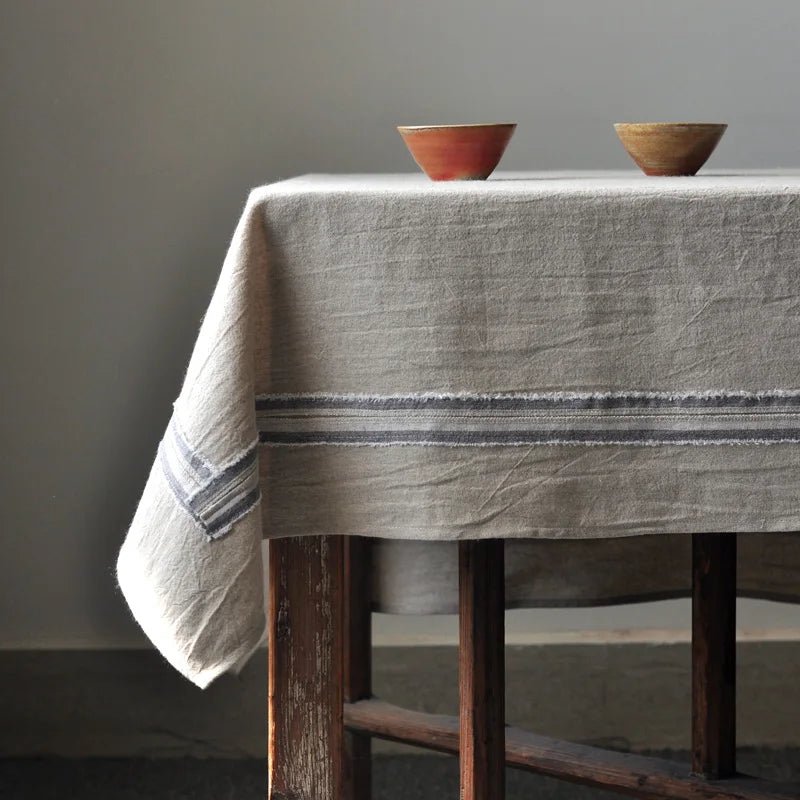 Chic Linen Patchwork Tablecloth - The deco nook