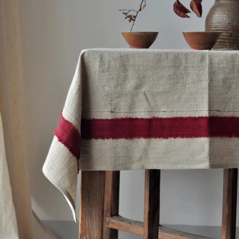 Chic Linen Patchwork Tablecloth - The deco nook