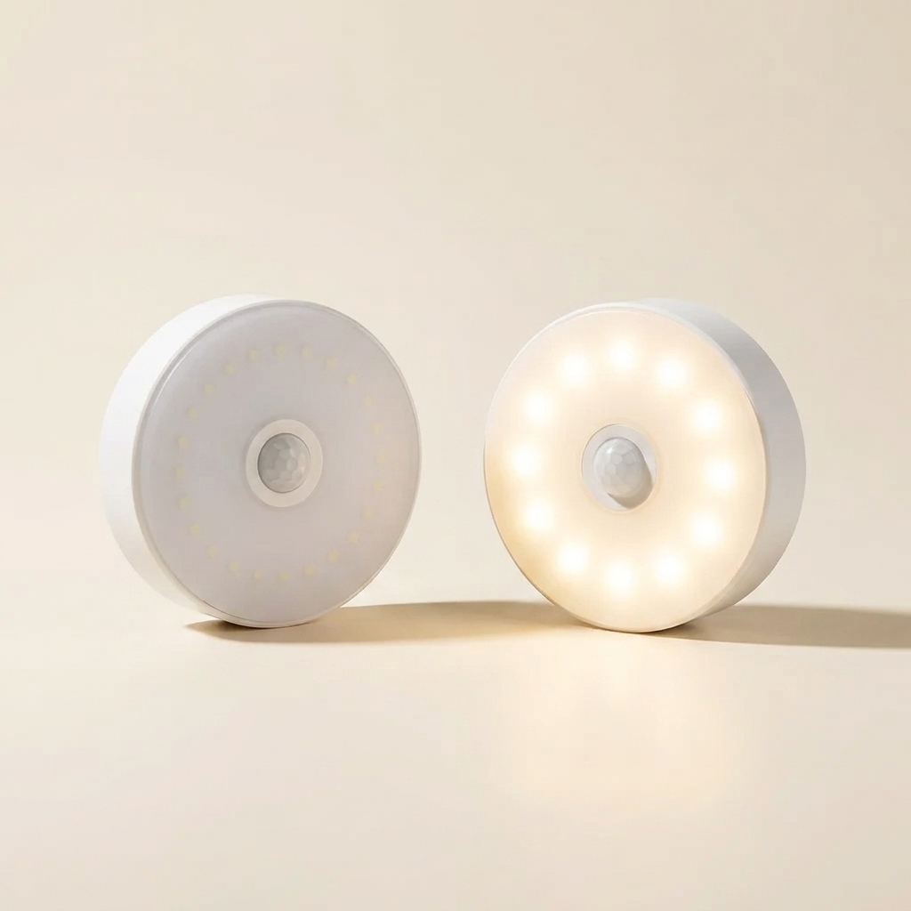 Sense Glow motion sensor night lights — set of 2, one glowing warm white