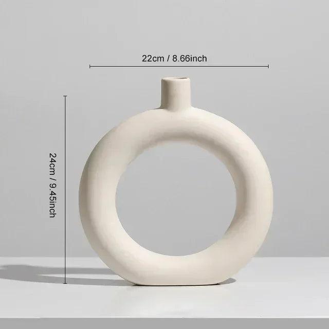 Modern Circular Carved Ceramic Vase - The deco nook