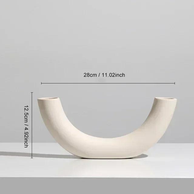 Modern Circular Carved Ceramic Vase - The deco nook