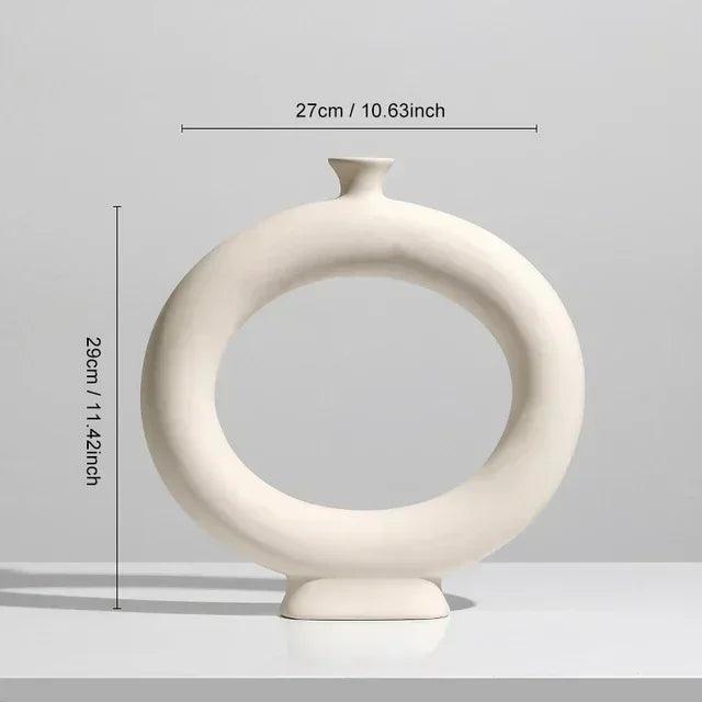 Modern Circular Carved Ceramic Vase - The deco nook