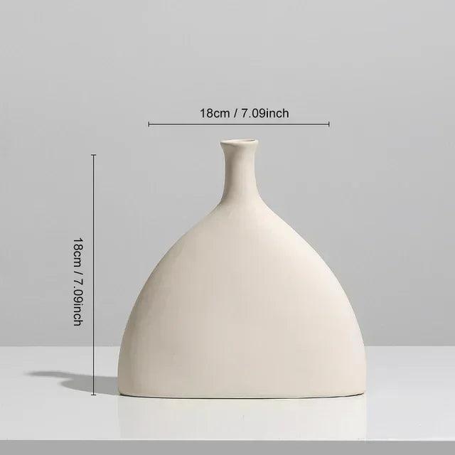 Modern Circular Carved Ceramic Vase - The deco nook