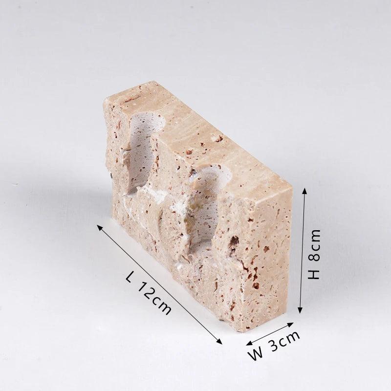 Travertine Stone Candle Holder - The deco nook