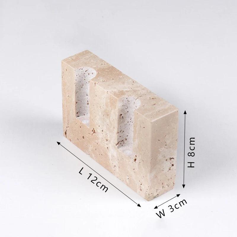 Travertine Stone Candle Holder - The deco nook