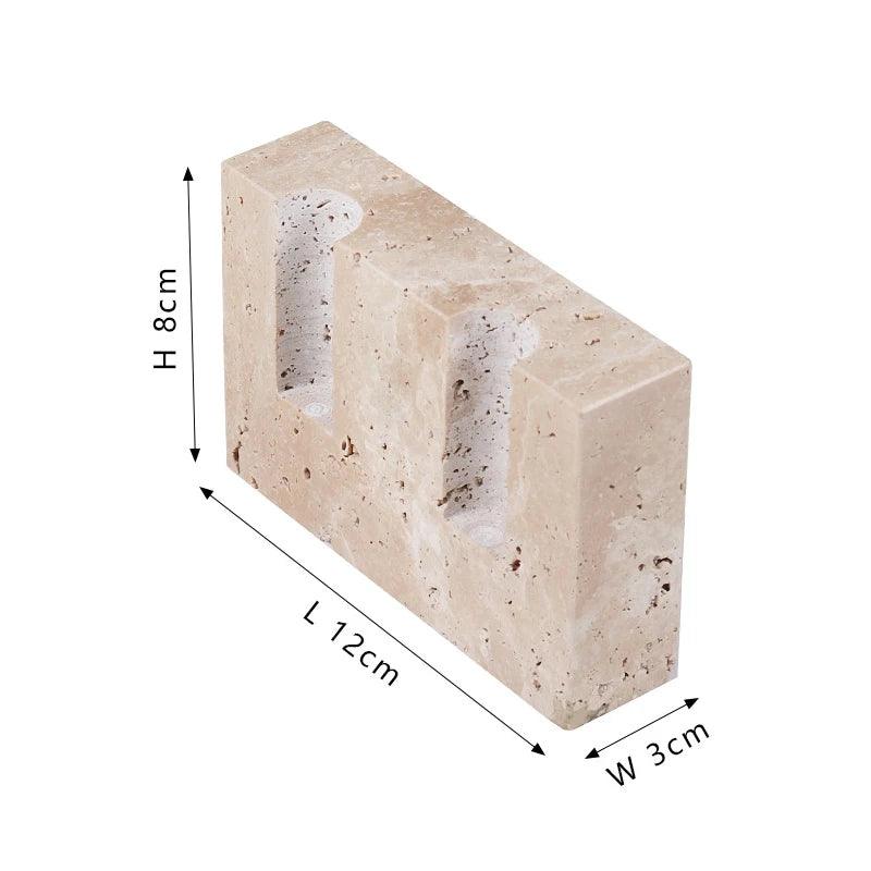 Travertine Stone Candle Holder - The deco nook